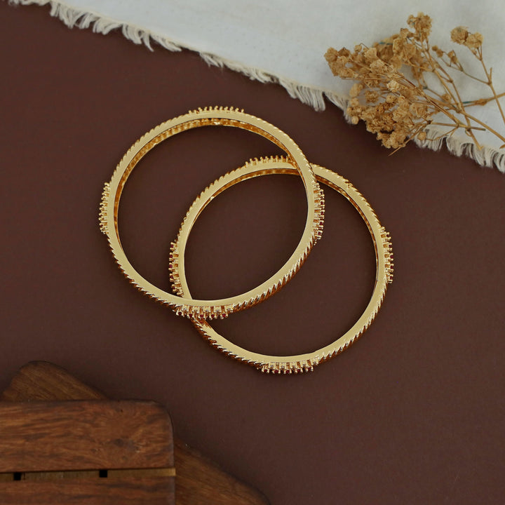 Mahi Golden Stone Bangle (Set Of 2)