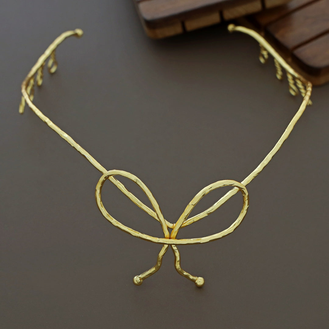 Jobina hammered Bow Hair Crown Band
