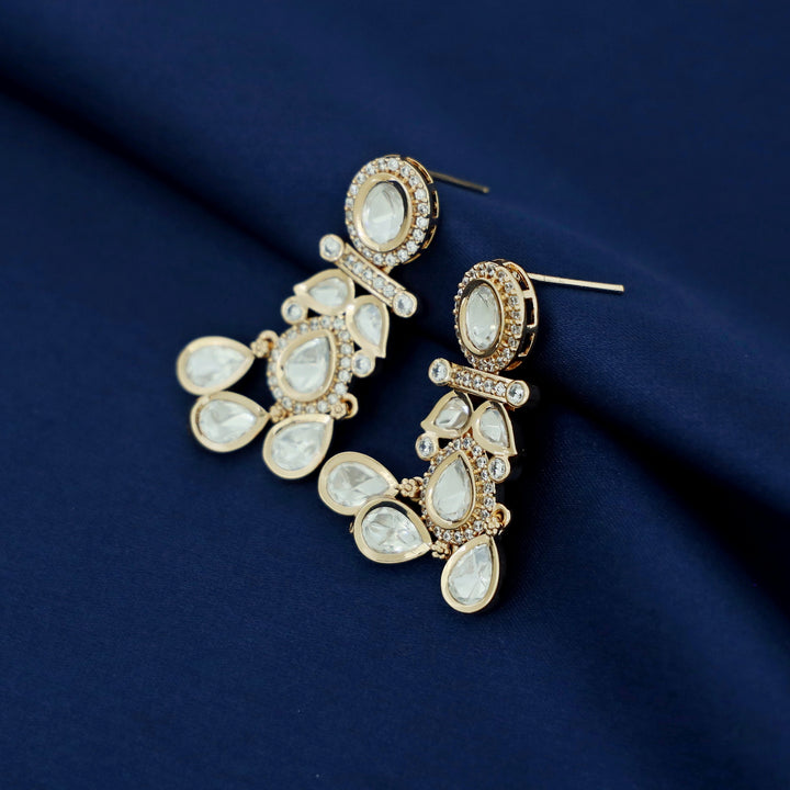 Tanavi Kundan Tri Drop Earring