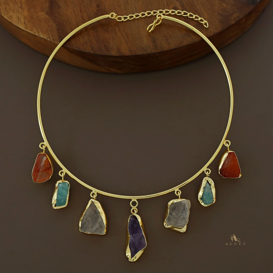 Golden 7 Raw Stone Neck Cuff