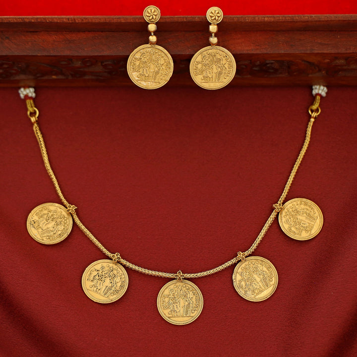 Vasudha Radha Krishna Reversible Kashi Neckpiece With Earring