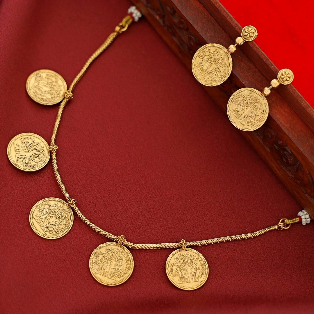 Vasudha Radha Krishna Reversible Kashi Neckpiece With Earring