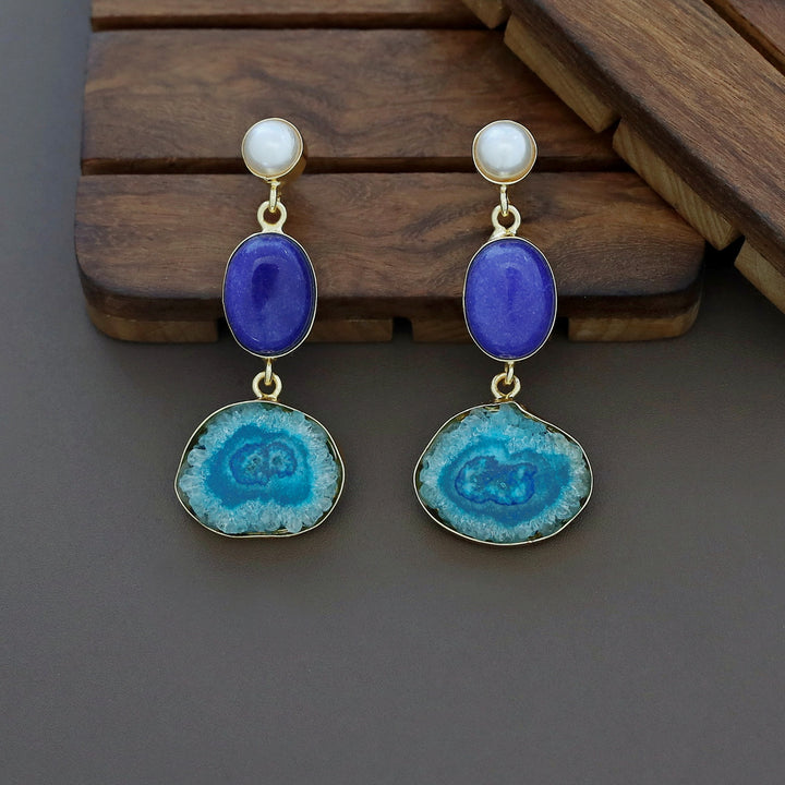 Alyn Pearl Solar Agate Earring