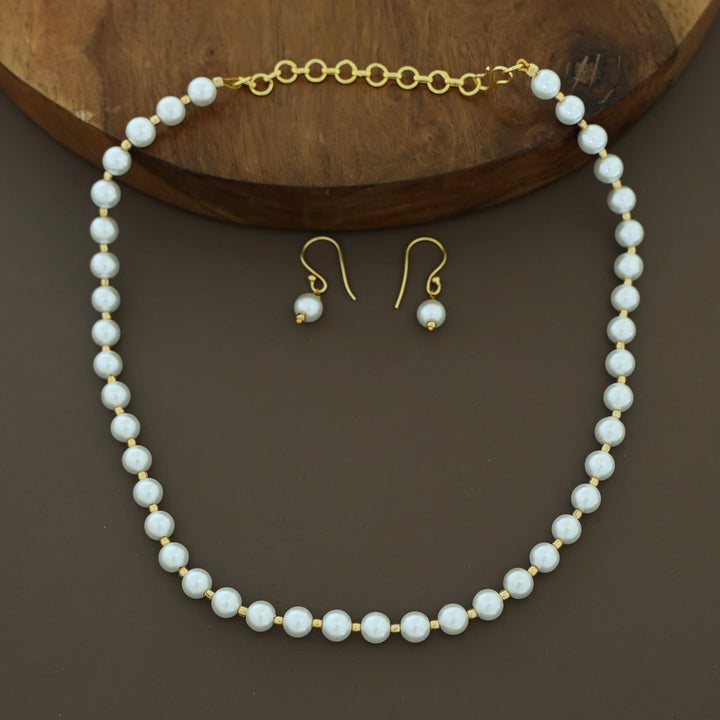 Mini Belladonna Pearl Neckpiece With Earring ( Pearl Size 8 mm )