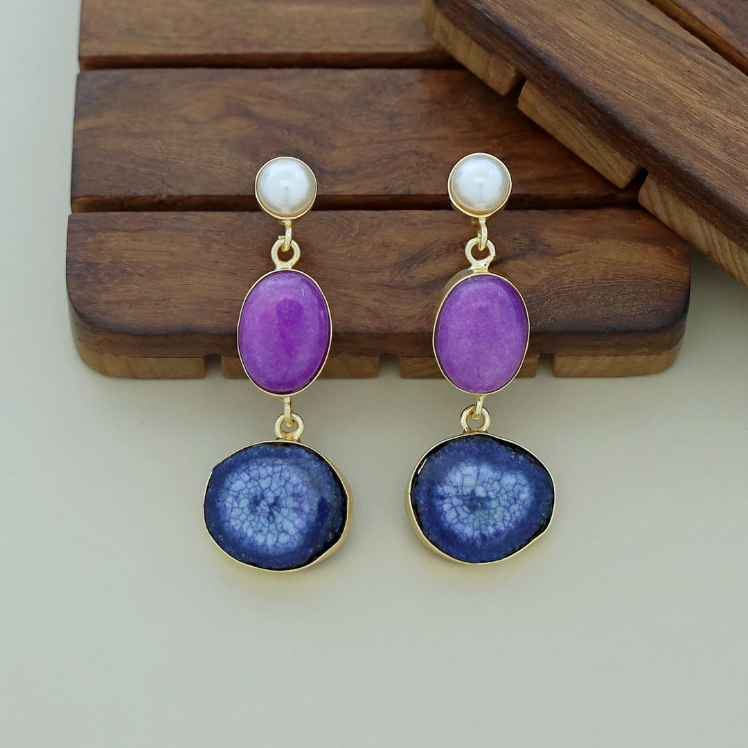 Alyn Pearl Solar Agate Earring