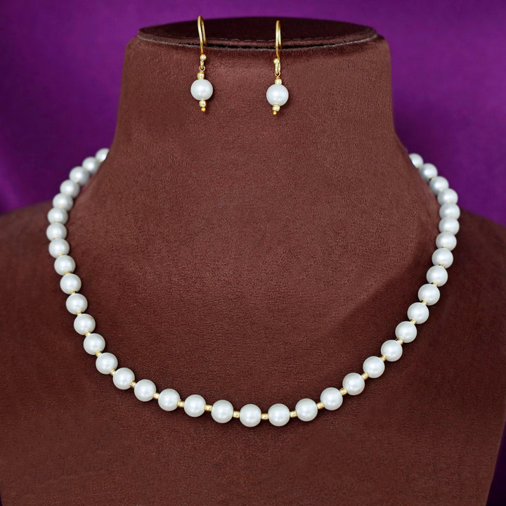 Mini Belladonna Pearl Neckpiece With Earring ( Pearl Size 8 mm )