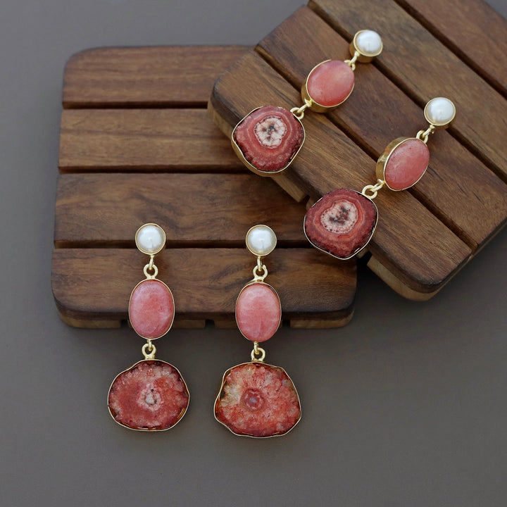 Alyn Pearl Solar Agate Earring