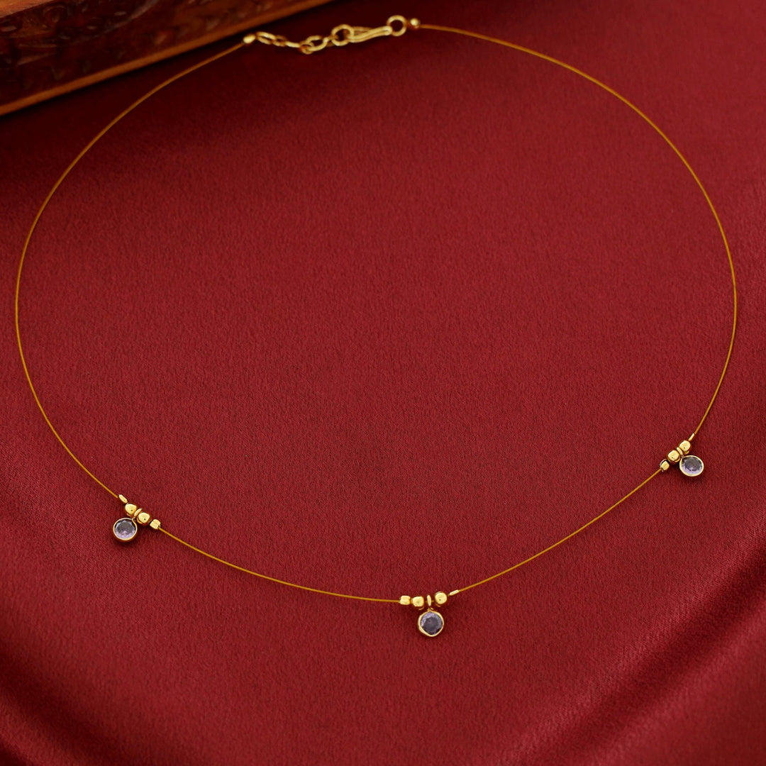 Naima Tri Glossy Stone String Neckpiece