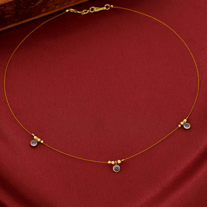 Naima Tri Glossy Stone String Neckpiece