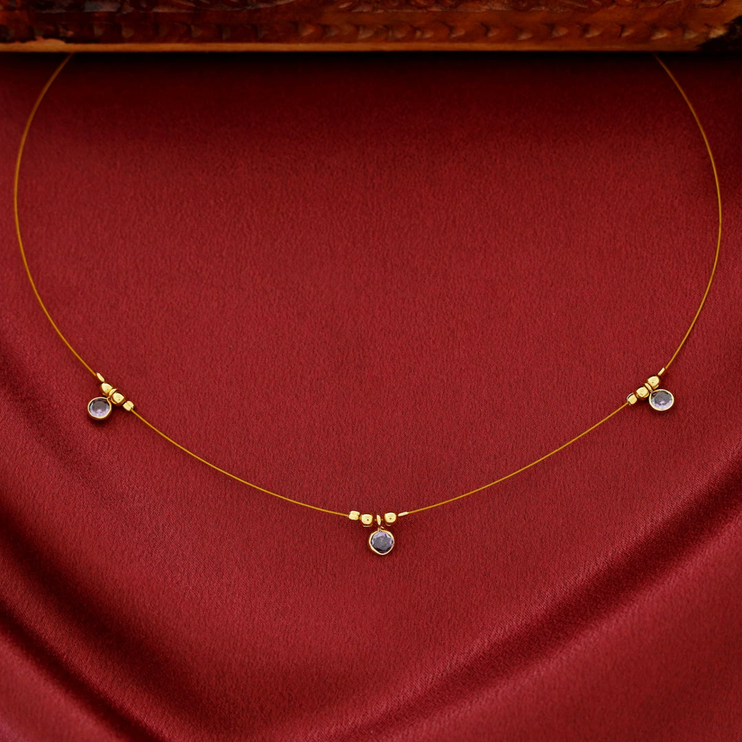 Naima Tri Glossy Stone String Neckpiece