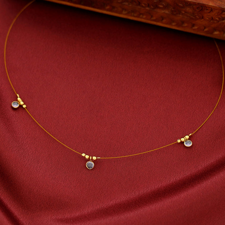 Naima Tri Glossy Stone String Neckpiece