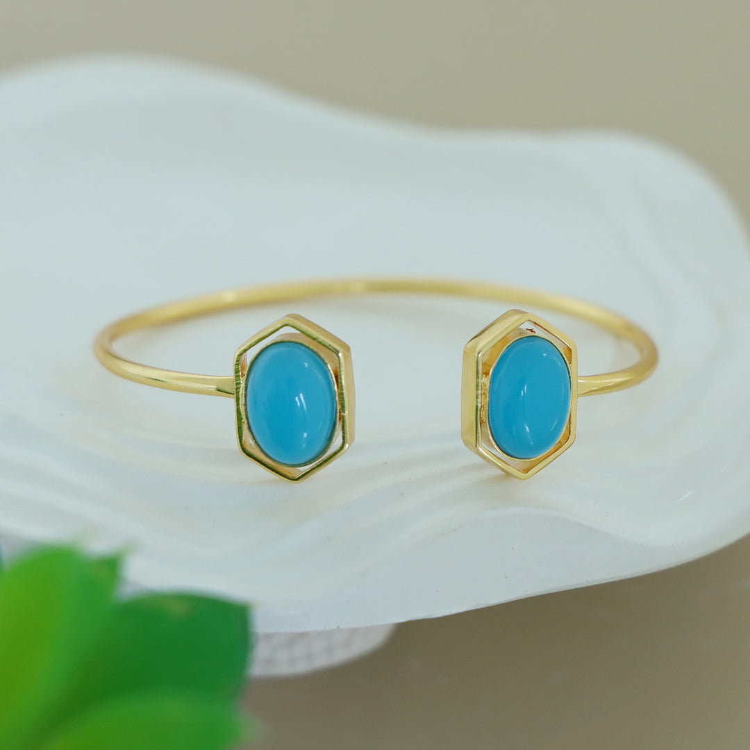 Everlee Dual Oval Gemstone Bangle