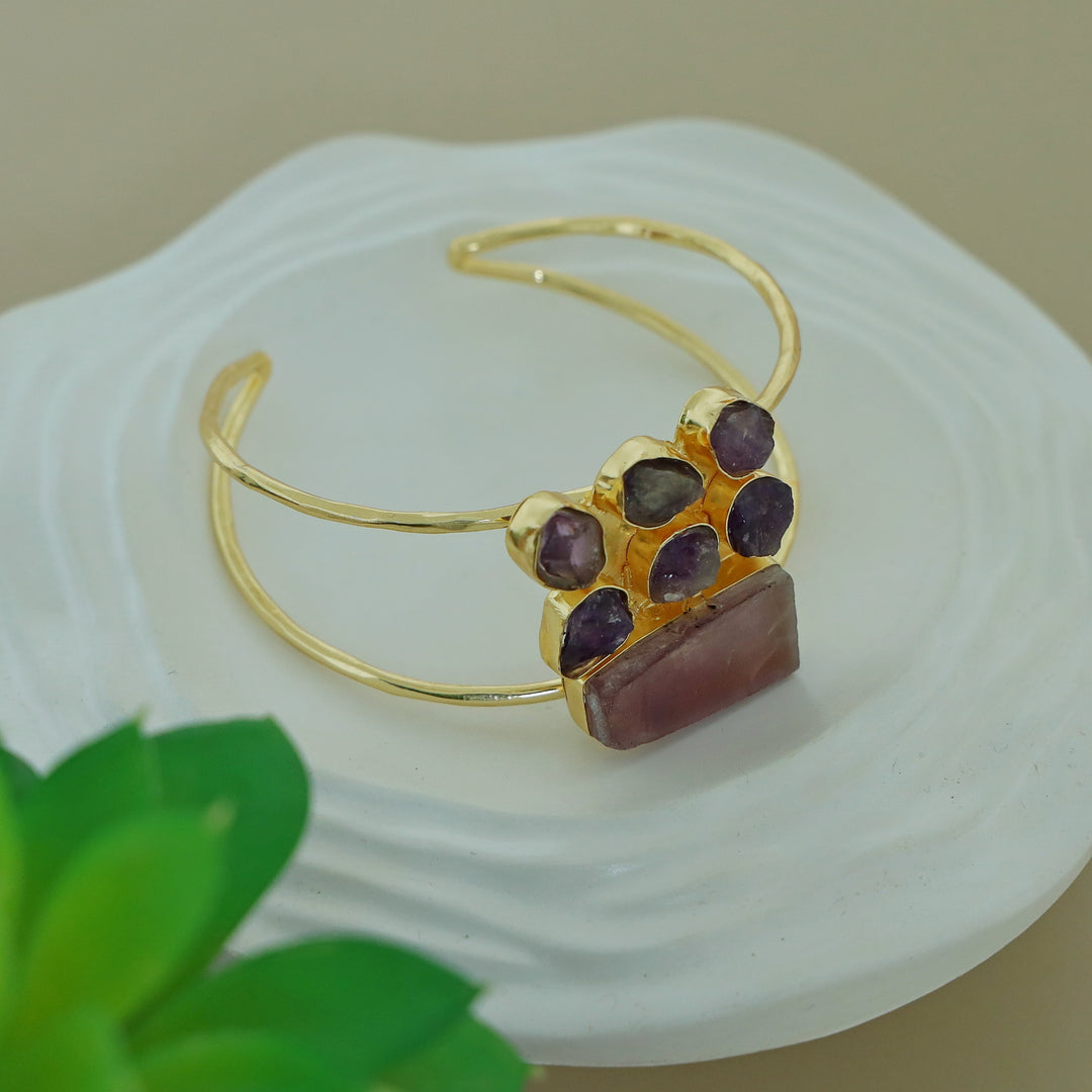 Talita 2 Layer Raw Stone Bangle