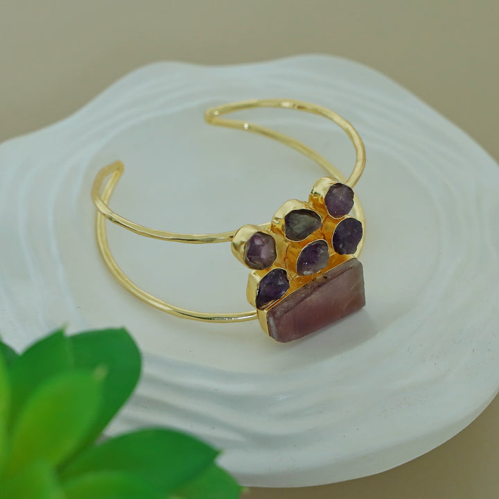 Talita 2 Layer Raw Stone Bangle