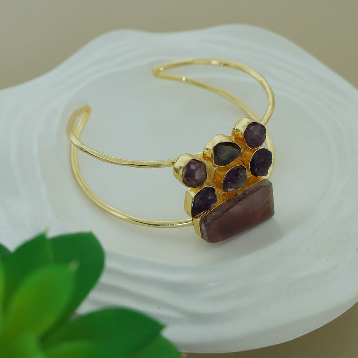 Talita 2 Layer Raw Stone Bangle