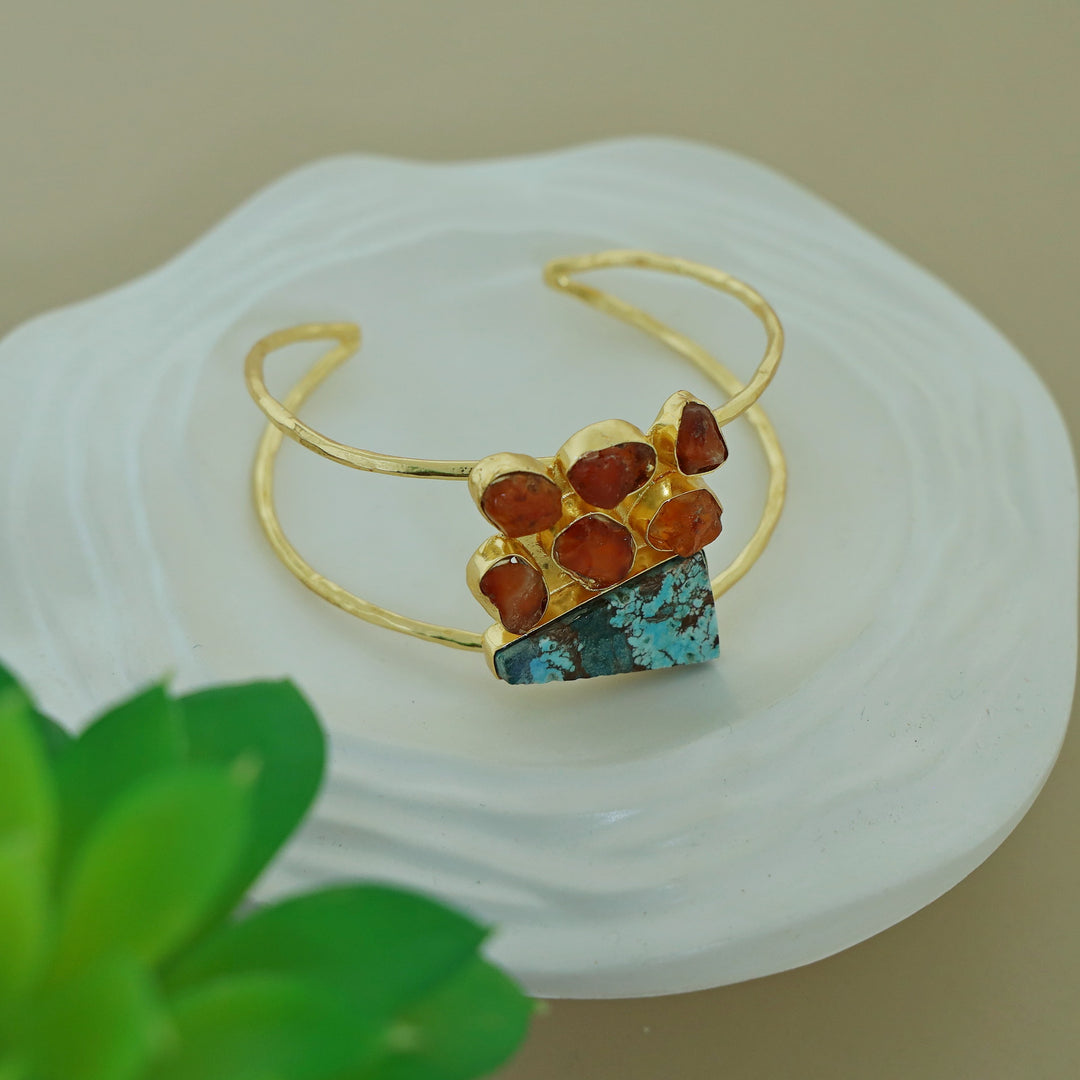 Talita 2 Layer Raw Stone Bangle