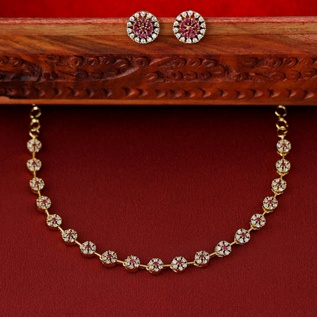 Sayali Flower AD Neckpiece With Stud