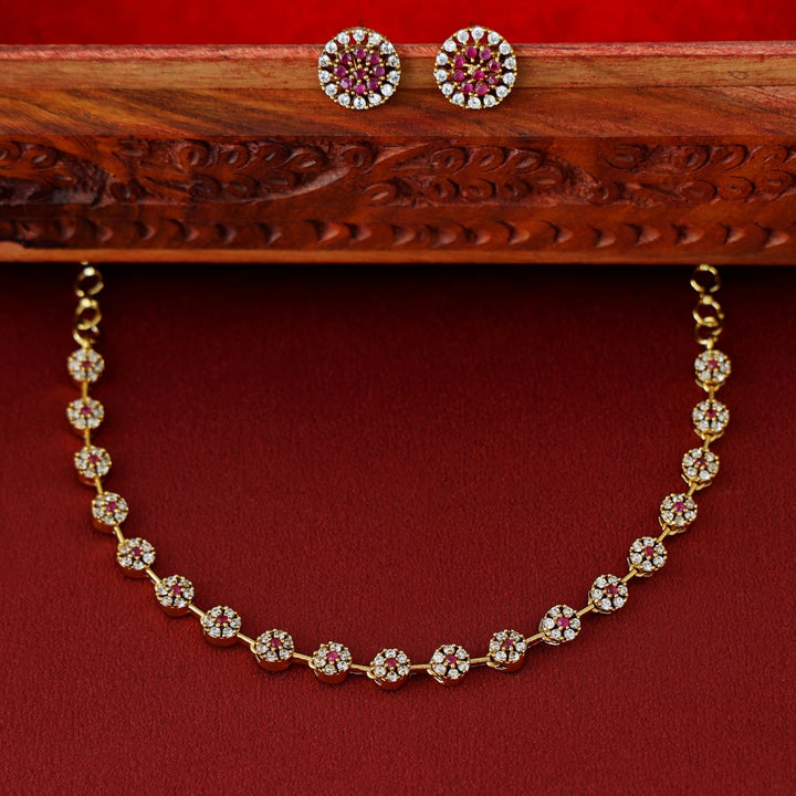 Sayali Flower AD Neckpiece With Stud