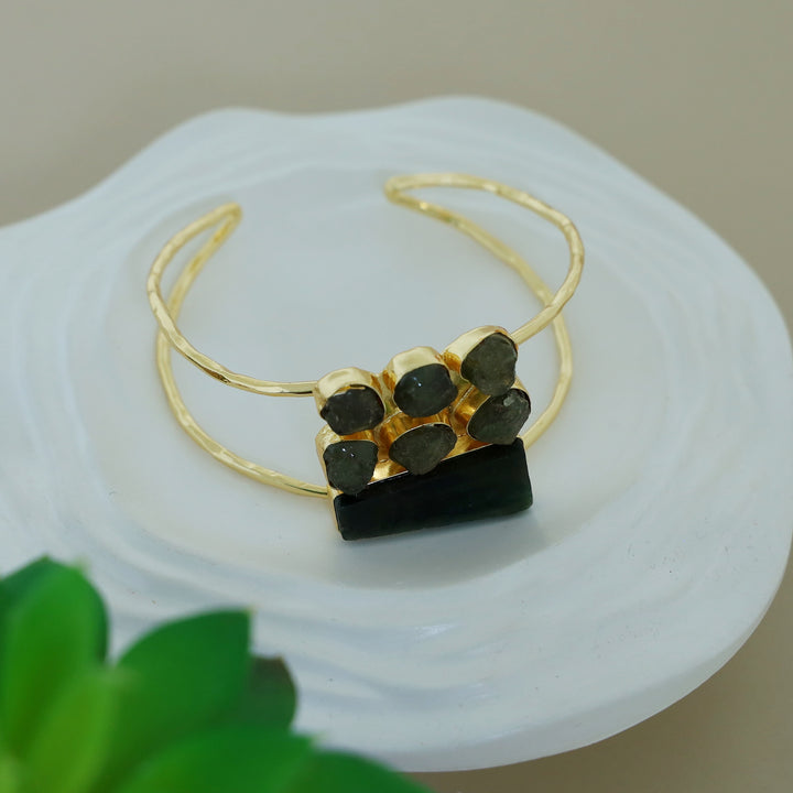 Talita 2 Layer Raw Stone Bangle