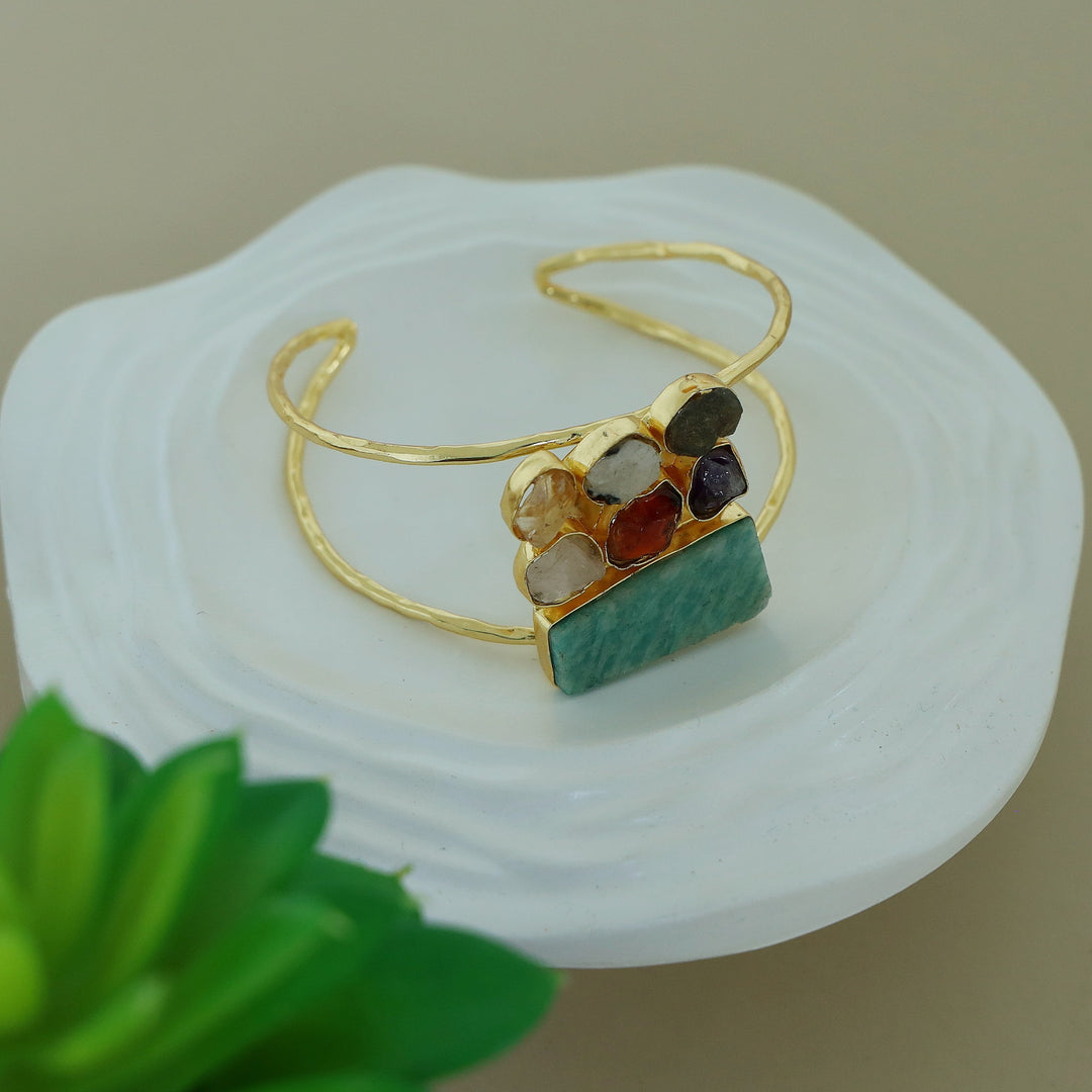 Talita 2 Layer Raw Stone Bangle