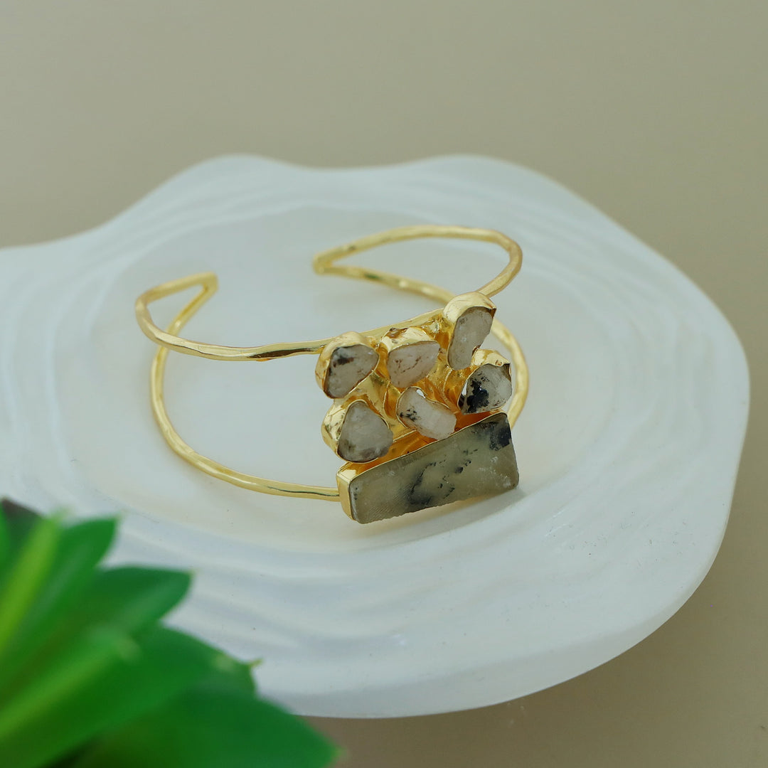 Talita 2 Layer Raw Stone Bangle