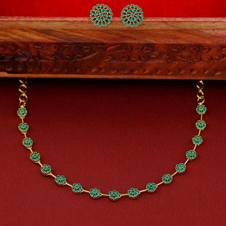 Sayali Flower AD Neckpiece With Stud