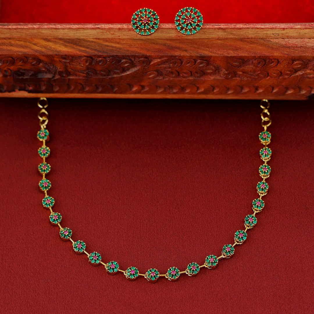 Sayali Flower AD Neckpiece With Stud