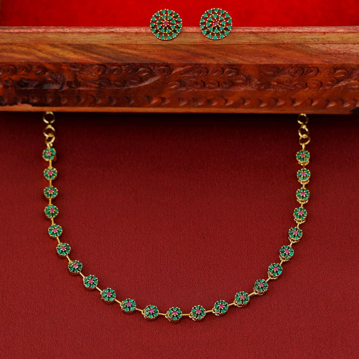 Sayali Flower AD Neckpiece With Stud