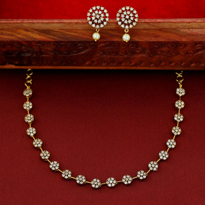 Sayali Flower AD Neckpiece With Stud