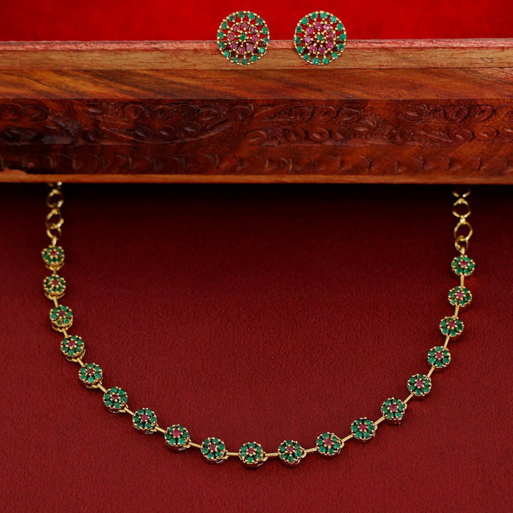 Sayali Flower AD Neckpiece With Stud