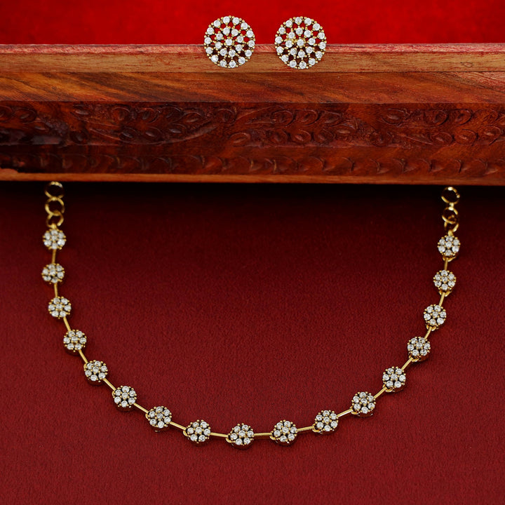 Sayali Flower AD Neckpiece With Stud
