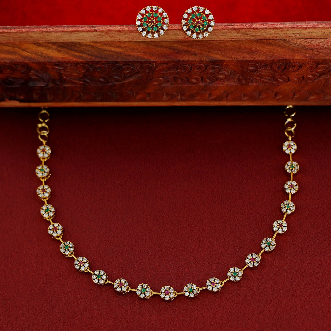 Sayali Flower AD Neckpiece With Stud