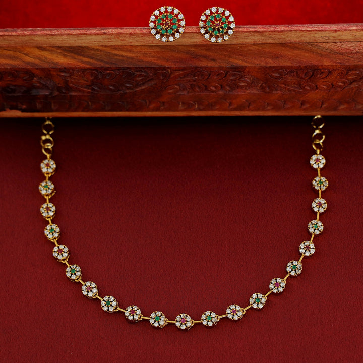 Sayali Flower AD Neckpiece With Stud
