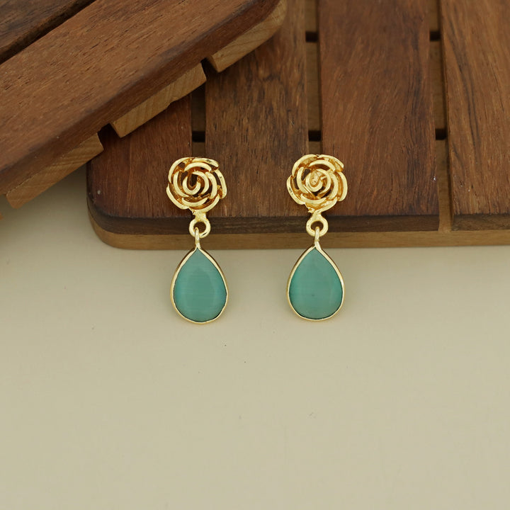 Rosette Drop Glossy Earring