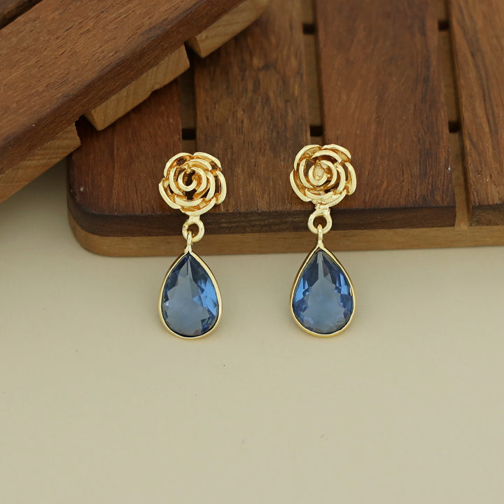 Rosette Drop Glossy Earring