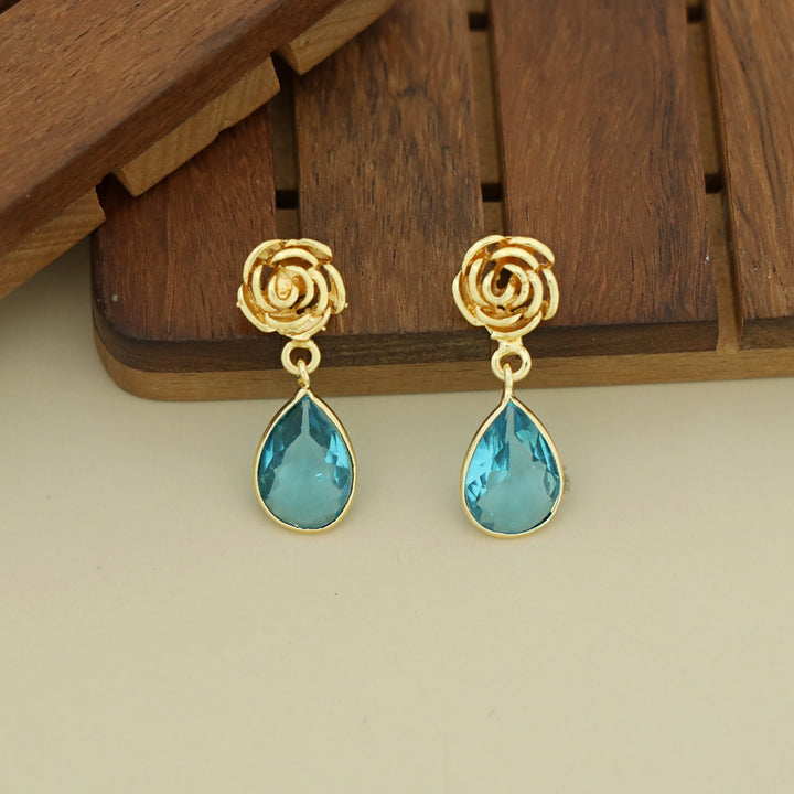 Rosette Drop Glossy Earring