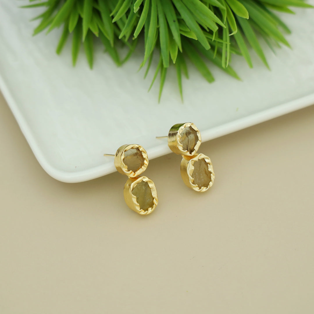 Ivona Dual Raw Stone Earring