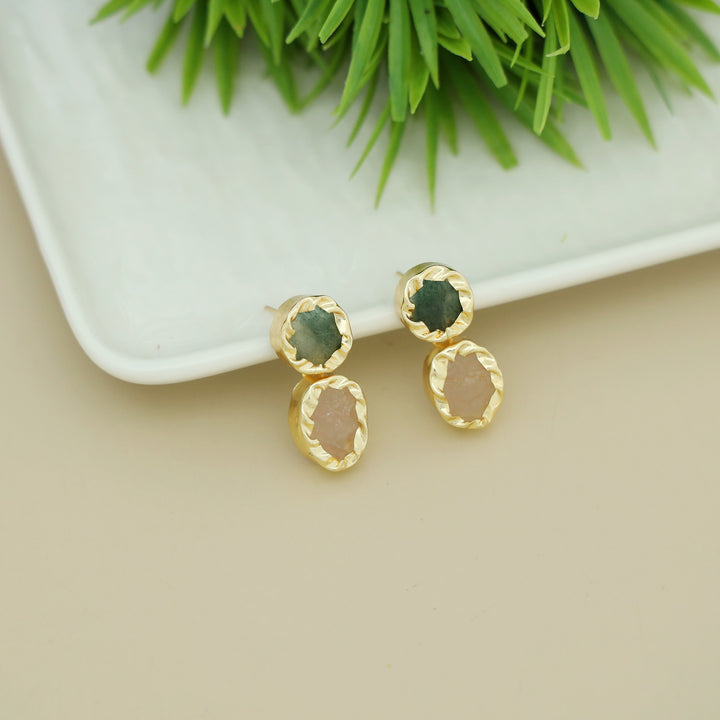 Ivona Dual Raw Stone Earring