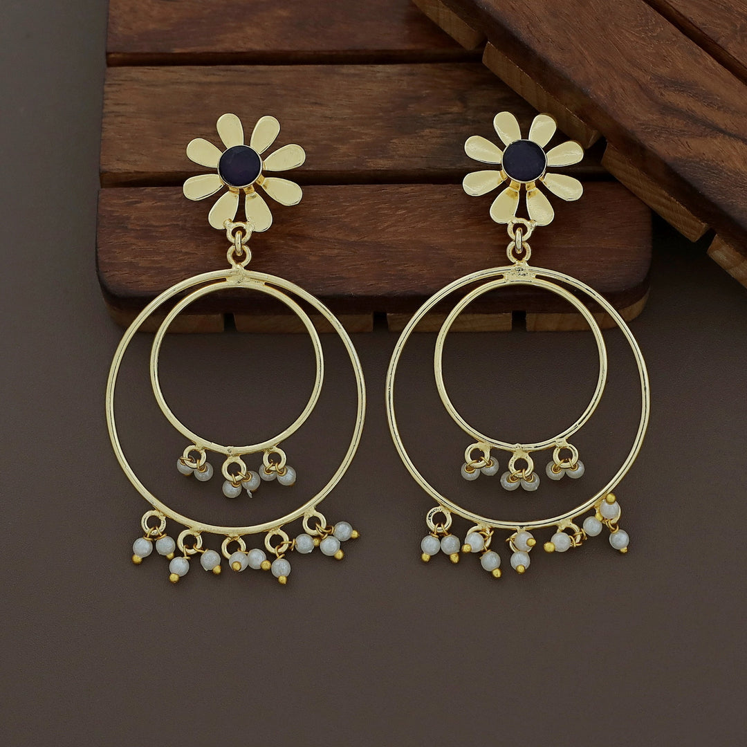 Golden Midhila Floral Resonant Earring
