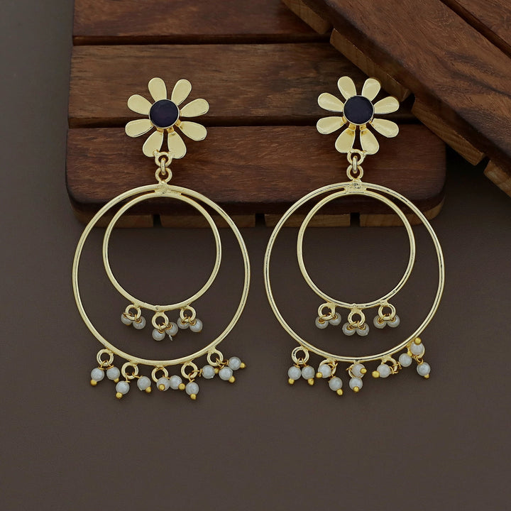 Golden Midhila Floral Resonant Earring
