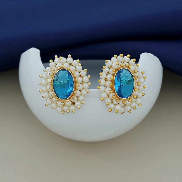 Ahelia Glossy Oval Cluster Pearl Earring