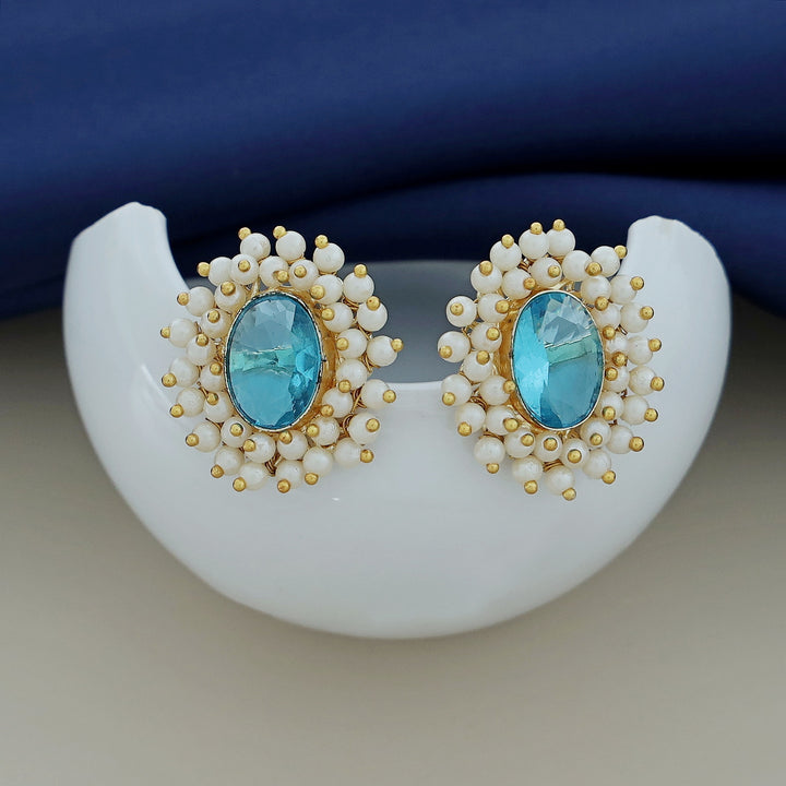 Ahelia Glossy Oval Cluster Pearl Earring