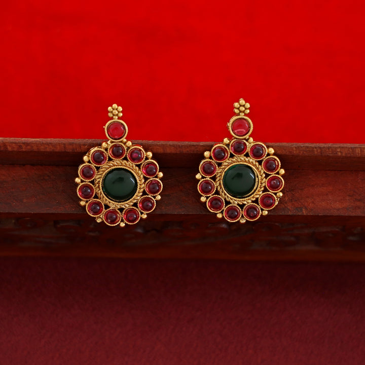 Sreelekha Floral Kashi Long Neckpiece With Earring