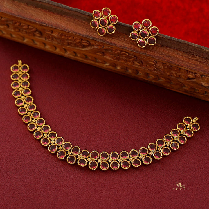 Avishna Glossy Short Neckpiece / Choker With Stud
