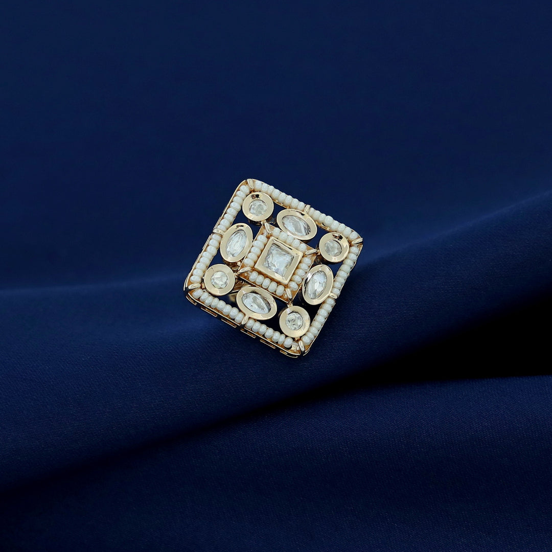 Tashi Kundan Square Ring