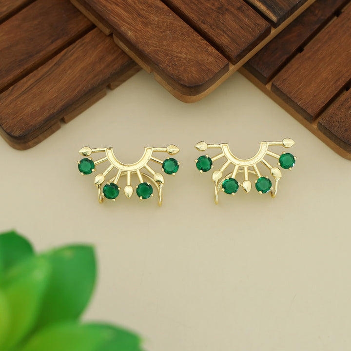 Elsie Half Circle Glossy Rays Ear-Cuff (Set Of 2)