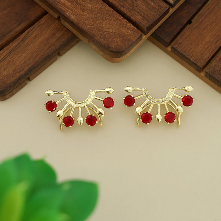 Elsie Half Circle Glossy Rays Ear-Cuff (Set Of 2)