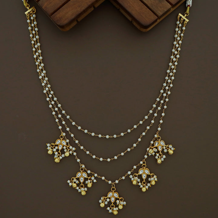 Baani 3 Layer Carly Pearl Ghunguroo Neckpiece