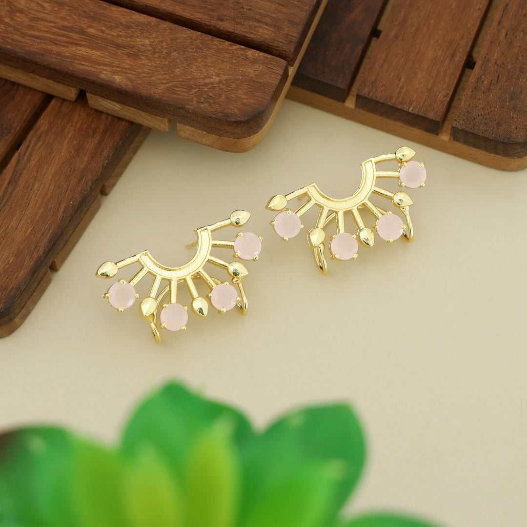 Elsie Half Circle Glossy Rays Ear-Cuff (Set Of 2)