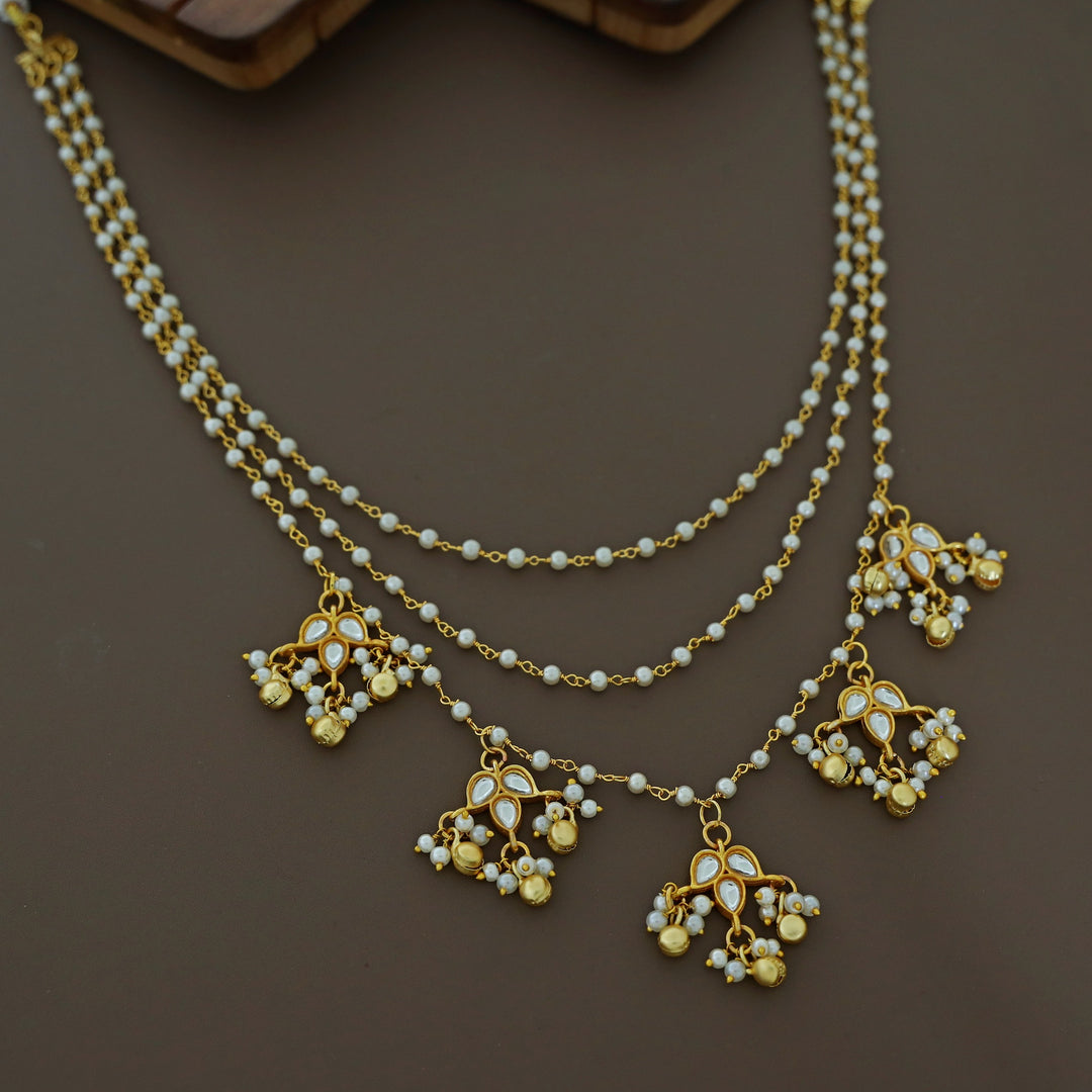 Baani 3 Layer Carly Pearl Ghunguroo Neckpiece